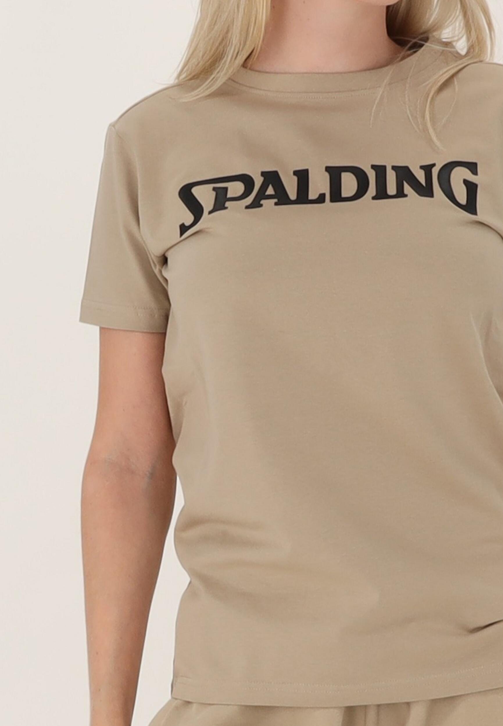 TEE-SHIRT LOGO FEMME DE BASKET beige-black Spalding 5/5