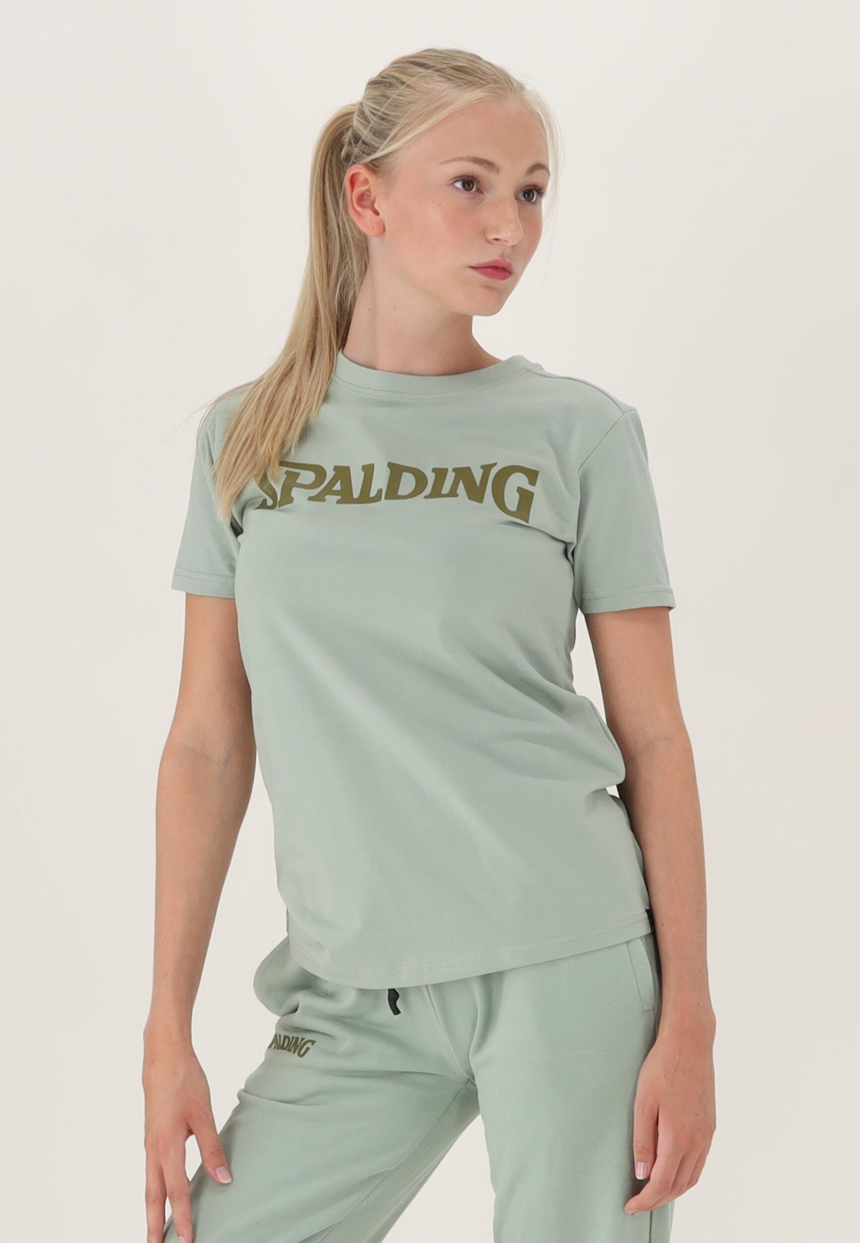 TEE-SHIRT LOGO FEMME DE BASKET light green-khaki Spalding 5/5