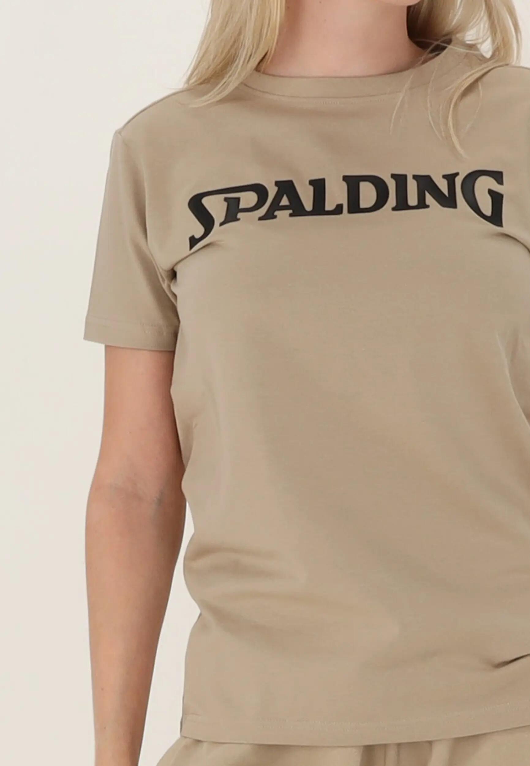 TEE-SHIRT LOGO FEMME DE BASKET beige-black Spalding 5/5