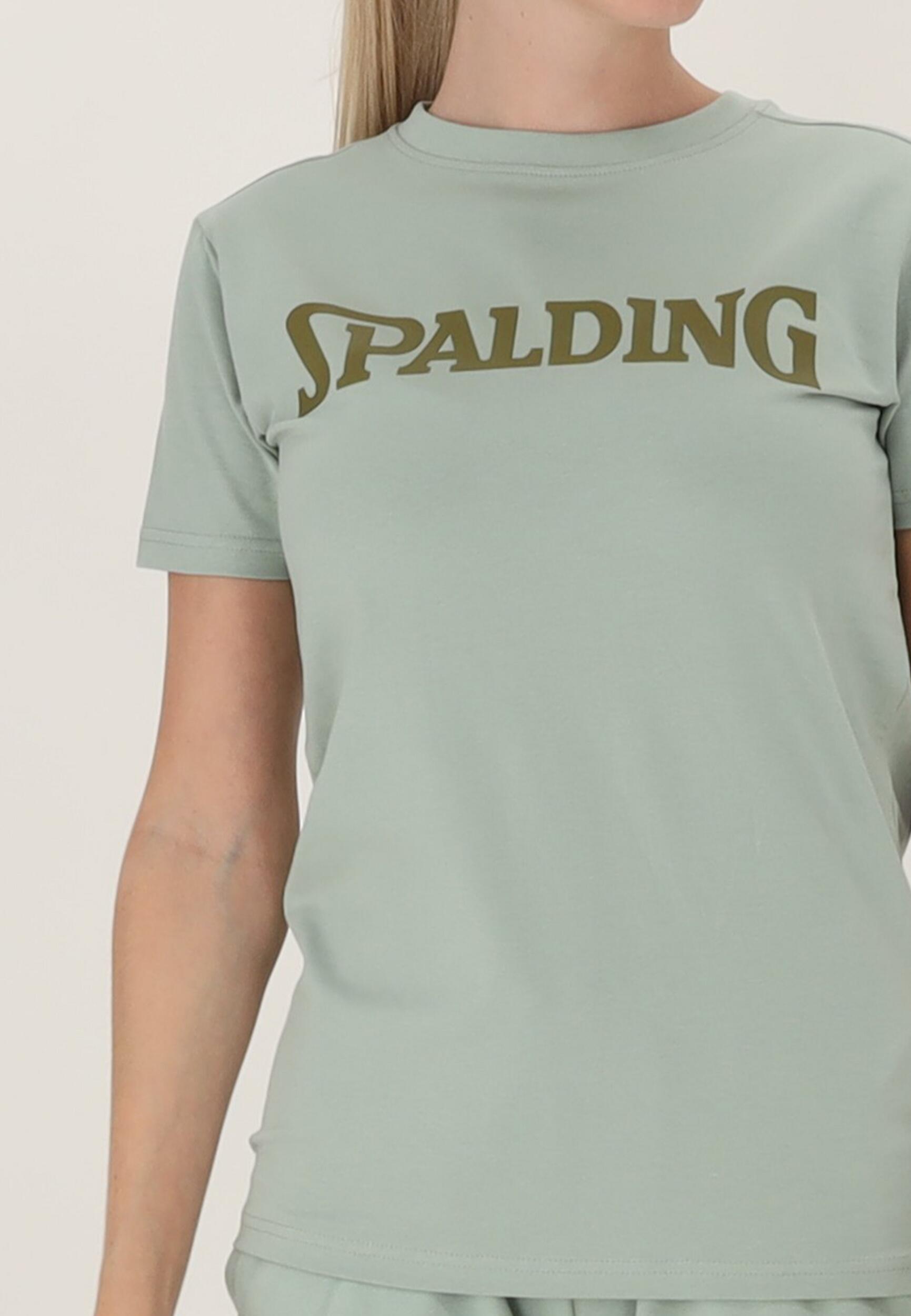 TEE-SHIRT LOGO FEMME DE BASKET light green-khaki Spalding 4/5