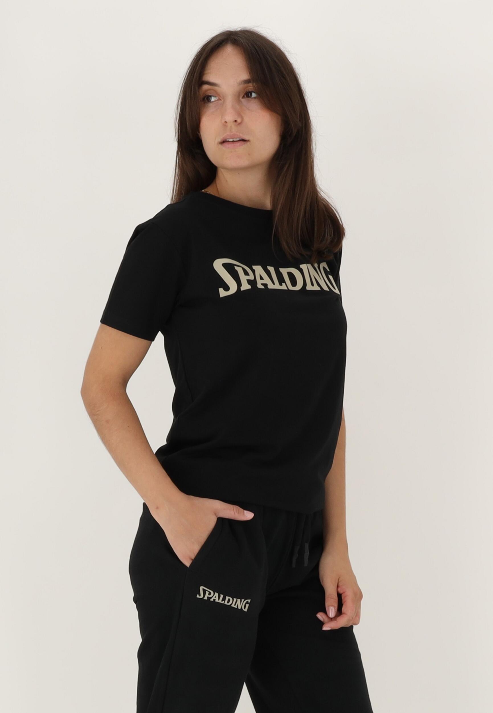TEE-SHIRT LOGO FEMME DE BASKET black-beige Spalding 5/5