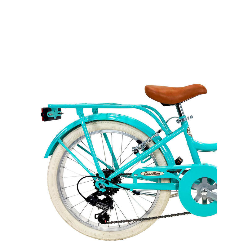 Bicicletă pentru fete Dolce Vita ROMA 20" 6 viteze cu coș - Turcoaz deschis
