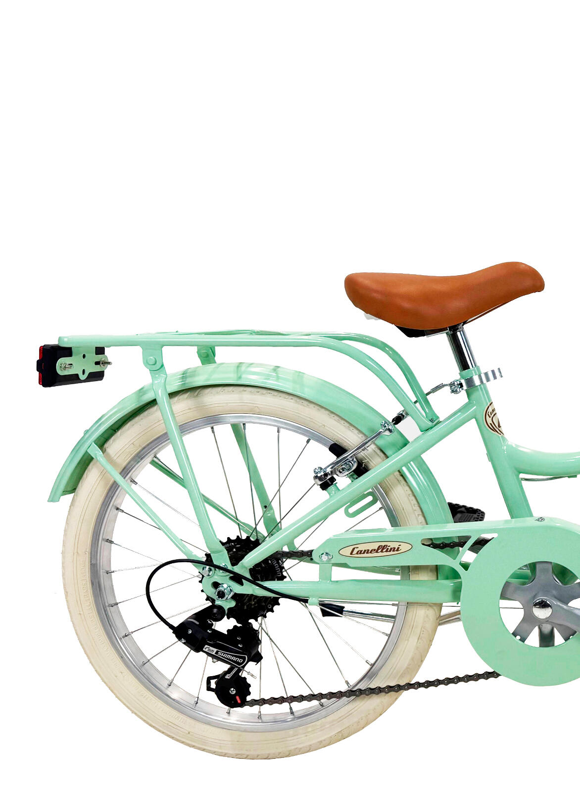 Mädchenfahrrad Dolce Vita by Canellini ROMA 20" 6V mit korb - Hellgrün 2/3