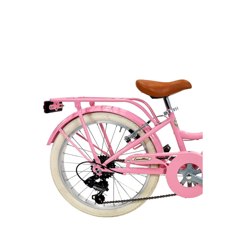Bicicletă pentru fete Dolce Vita by Canellini ROMA 20" 6 viteze cu coș - Roz