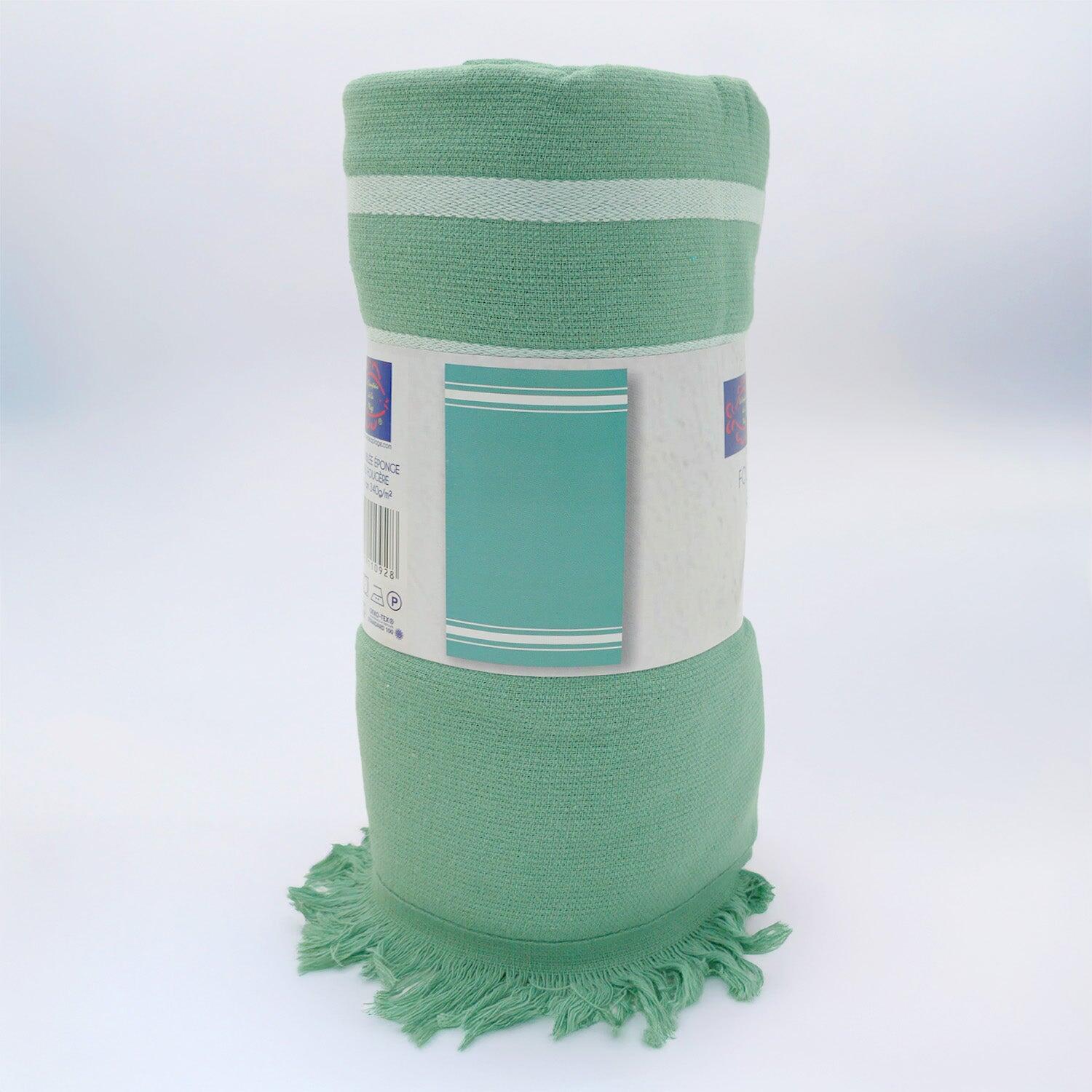 Fouta con forro de rizo - Caraibes Fougère - 90 x 170 cm - 340 g/m² 2/4