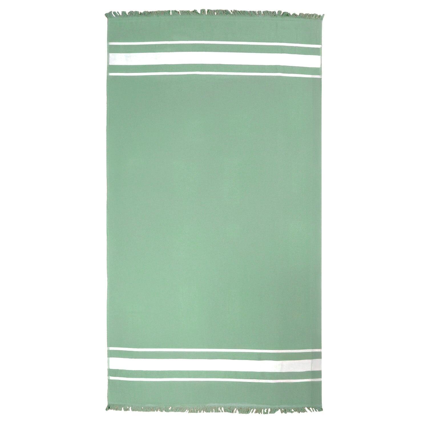 Fouta con forro de rizo - Caraibes Fougère - 90 x 170 cm - 340 g/m² 3/4