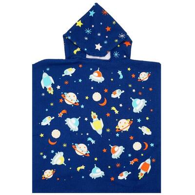Poncho Kinder Mikrofaser Blau 60x60 250g/m² - Poncho Galaxy