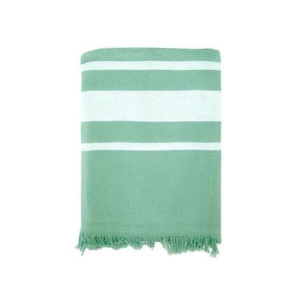 Fouta doublée éponge Vert 90x170 340g/m² - Caraibes Fougere