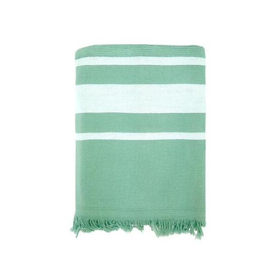 Fouta doublée éponge Vert 90x170 340g/m² - Caraibes Fougere