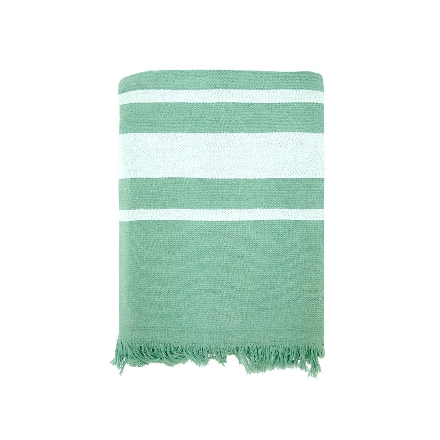 Le Comptoir De La Plage - Fouta Doublée Éponge Vert 90x170 340g/m² - Caraibes Fougere - Serviette - Vert - 42 M/l - Decathlon