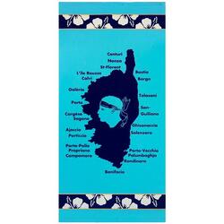 Serviette de plage enfant microfibre Bleu 70x140 250g/m² - Lavezzi