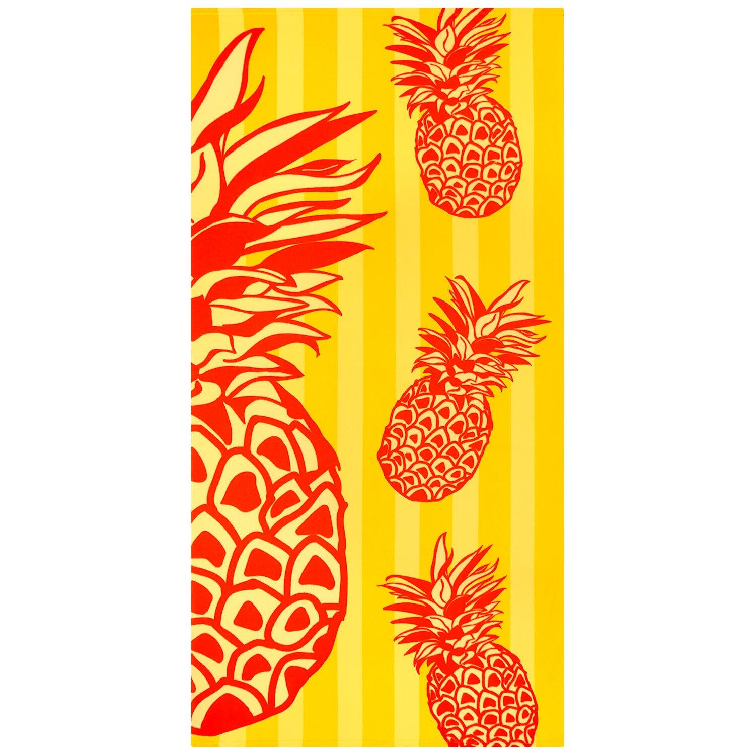 LE COMPTOIR DE LA PLAGE Strandlaken Microvezel Geel 75x150 220g/m² - Pop-Ananas