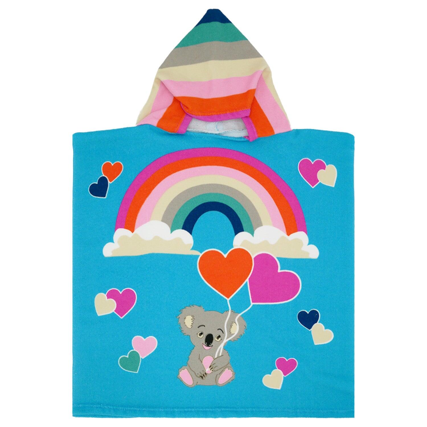 Poncho infantil em microfibra multicolorida 60x60 250g/m² - poncho coala