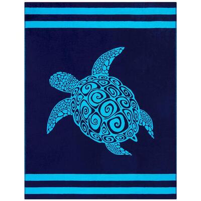 Telo Mare XL in spugna jacquard blu 140x180 400g/m² - Paxos