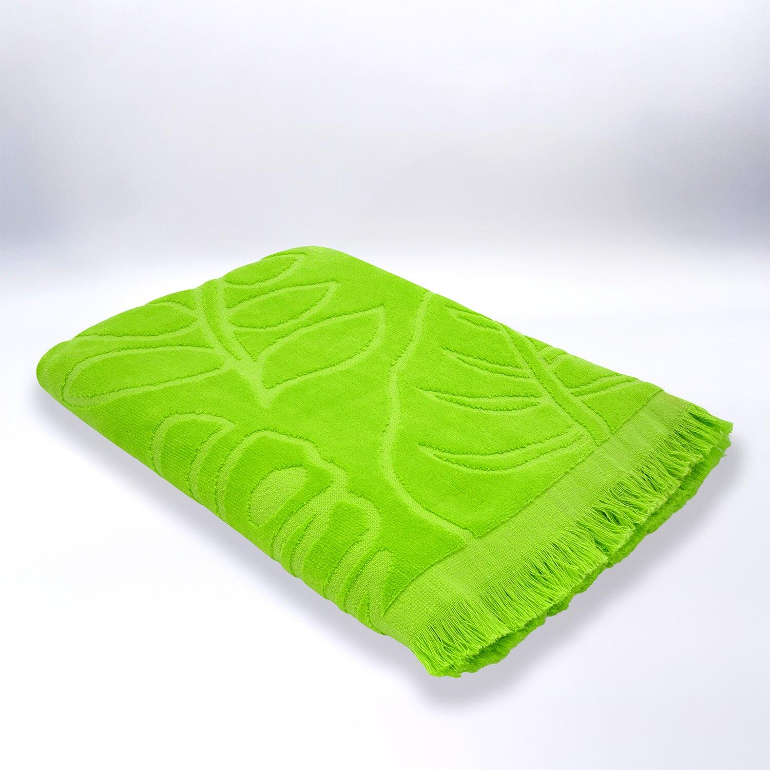 Serviette de plage éponge velours Jacquard ciselée - Klang - 90x170cm - 340g/m² 2/3
