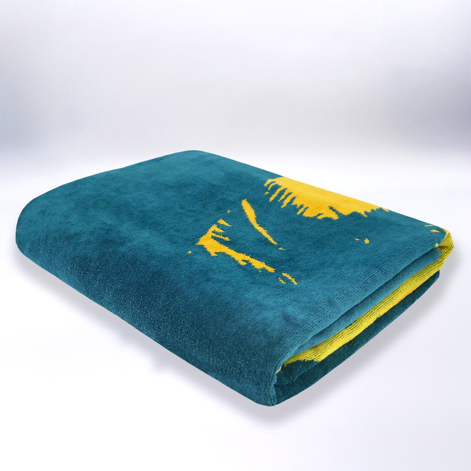 Telo Mare XL in spugna jacquard verde 140x180 400g/m² - Arche 3/4