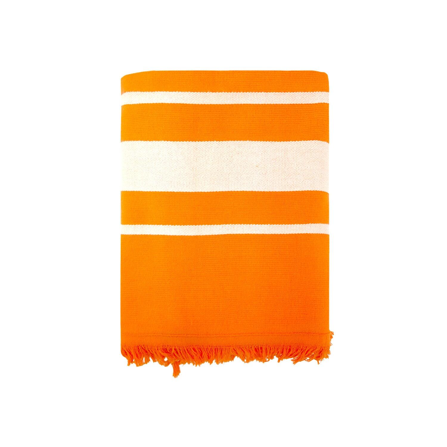 LE COMPTOIR DE LA PLAGE Hamamdoek met badstof gevoerd Oranje 90x170 340g/m² - Caribisch Mandarijn