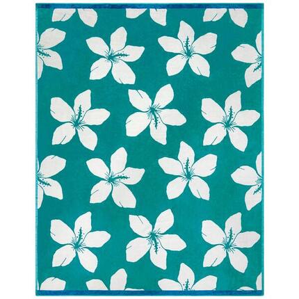 Serviette de plage XL éponge velours Jacquard Bleu 140x180 400g/m² - Bargara
