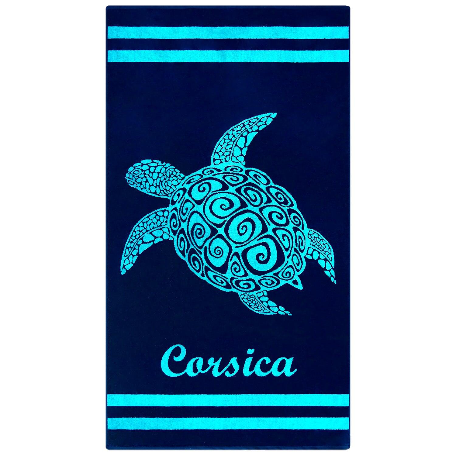 LE COMPTOIR DE LA PLAGE Toalha de Praia Felpa Veludo Jacquard Azul 90x170 400g/m² - Nonza