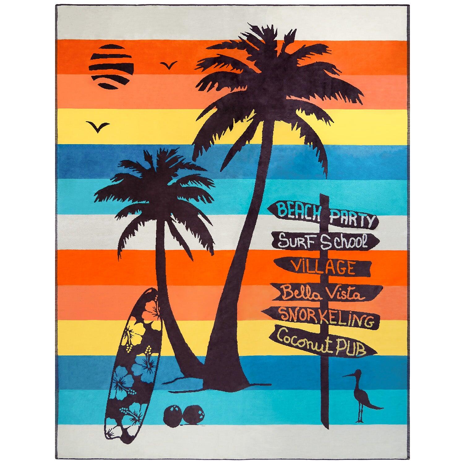 LE COMPTOIR DE LA PLAGE XL-strandlaken van velours jacquard meerkleurig 140x180 400g/m² - Coconut Beach