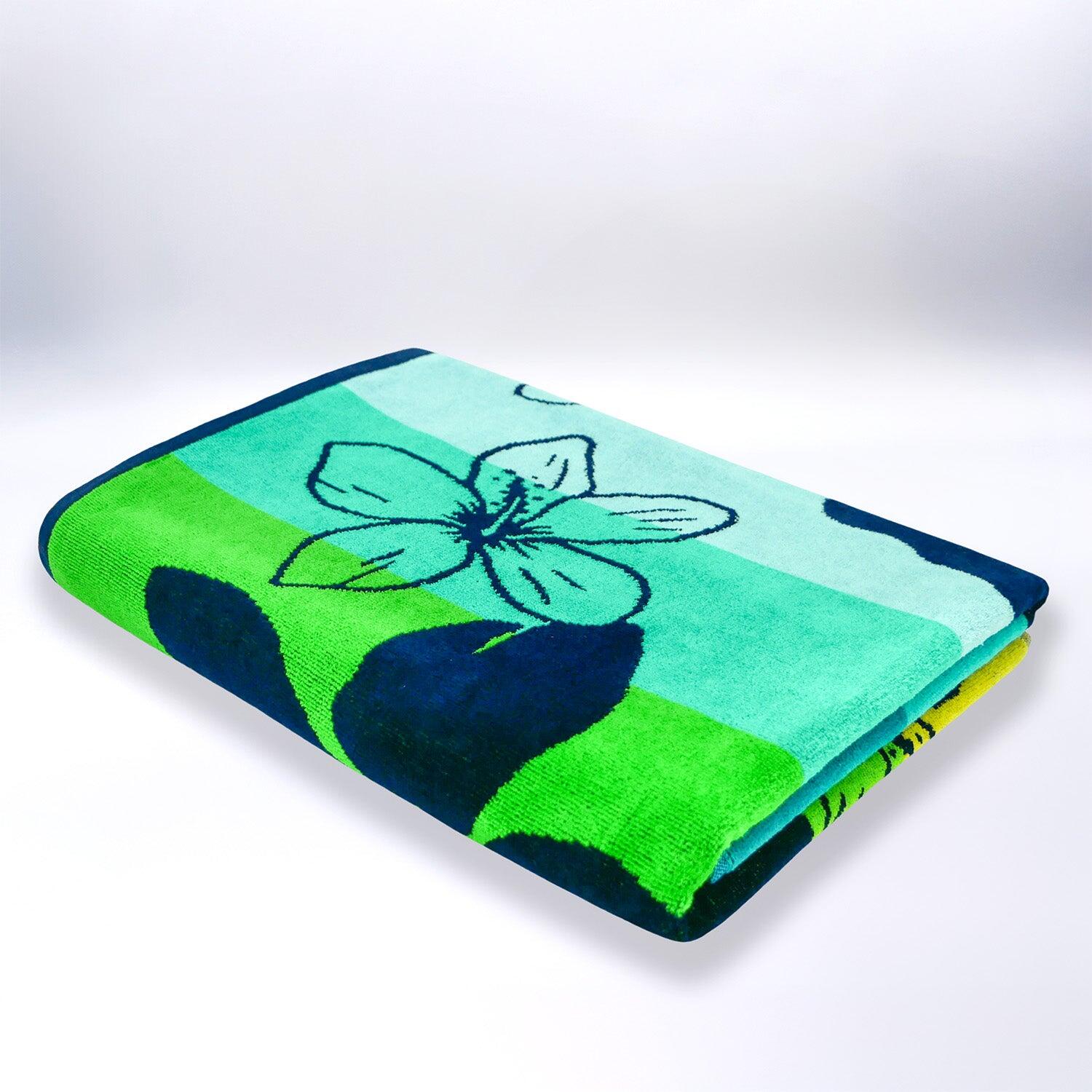 Telo mare in spugna velour Jacquard - Ibisco - 90x170 cm - 400 g/m² 3/4