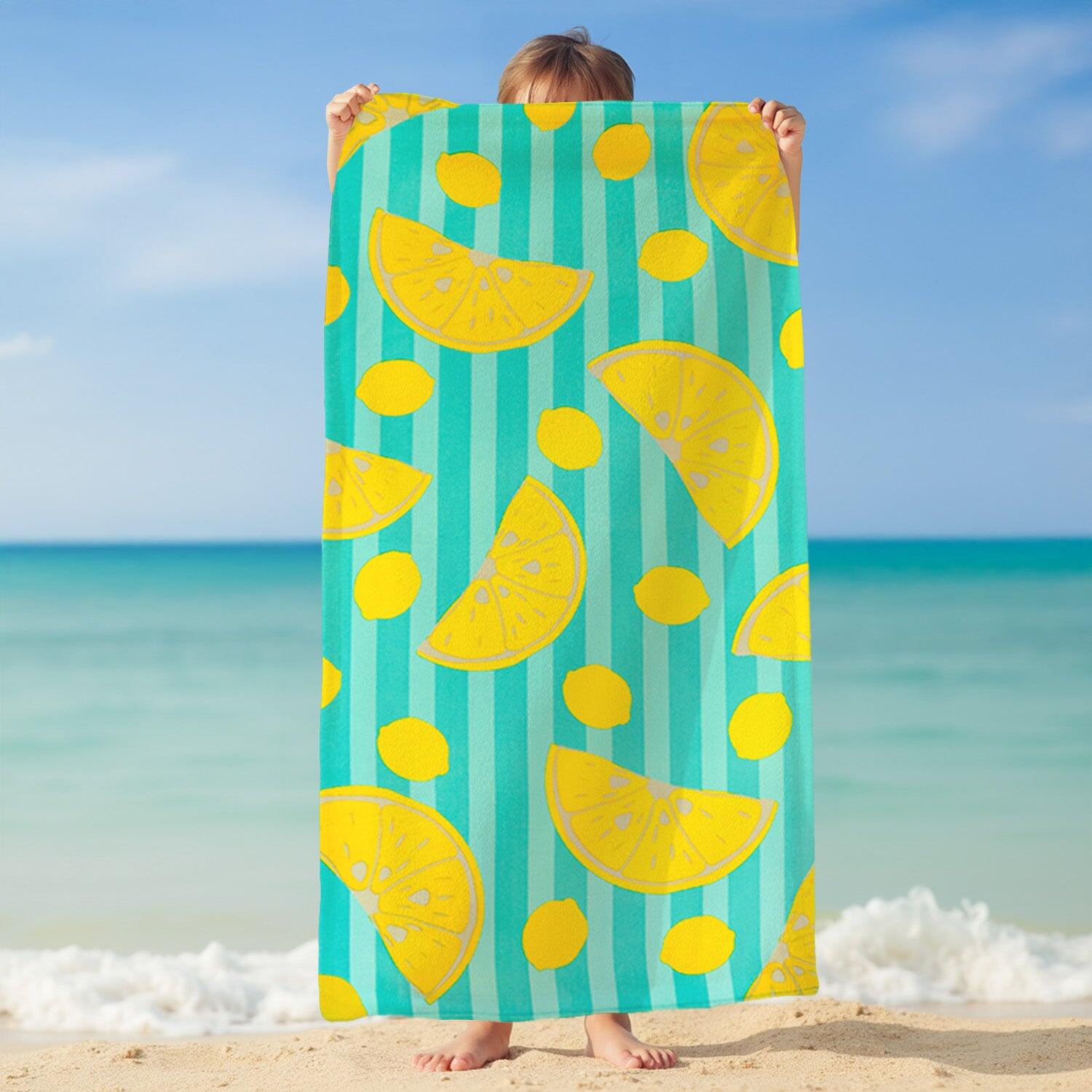 Serviette de plage microfibre - Pop-Citron - 75x150cm - 220g/m² 2/4