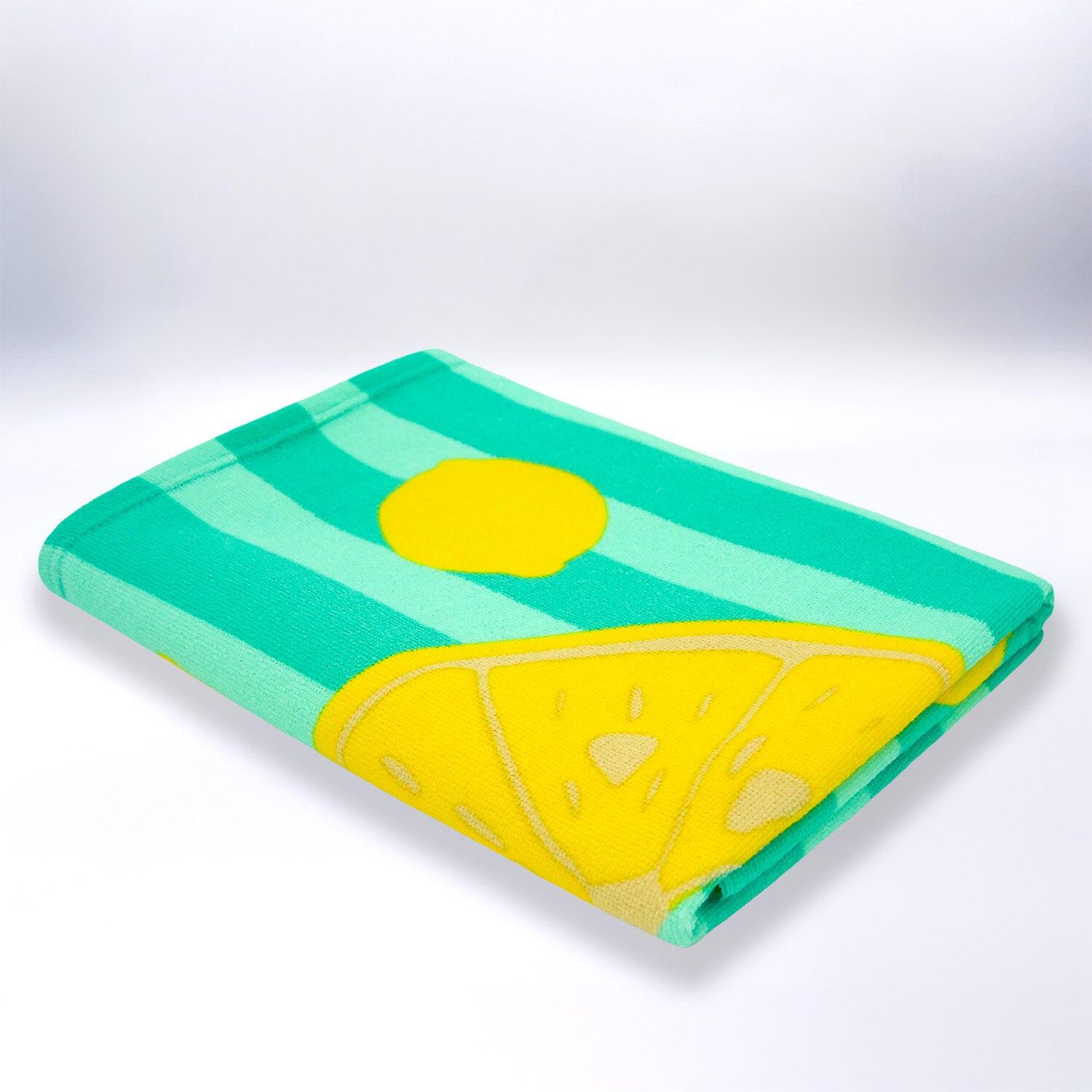 Serviette de plage microfibre - Pop-Citron - 75x150cm - 220g/m² 3/4