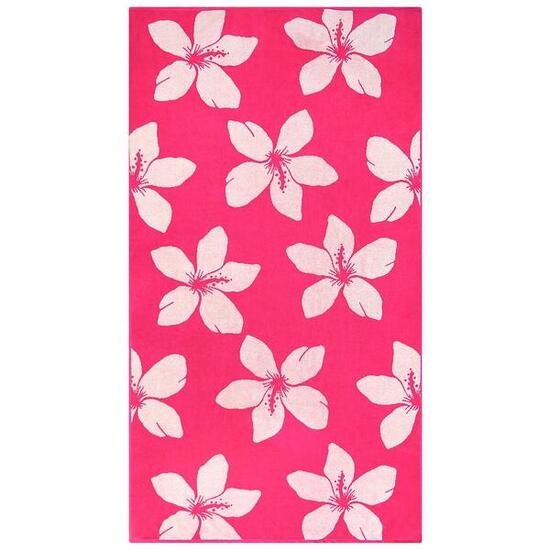 Telo Mare Spugna Velluto Jacquard Rosa 90x170 400g/m² - Flora