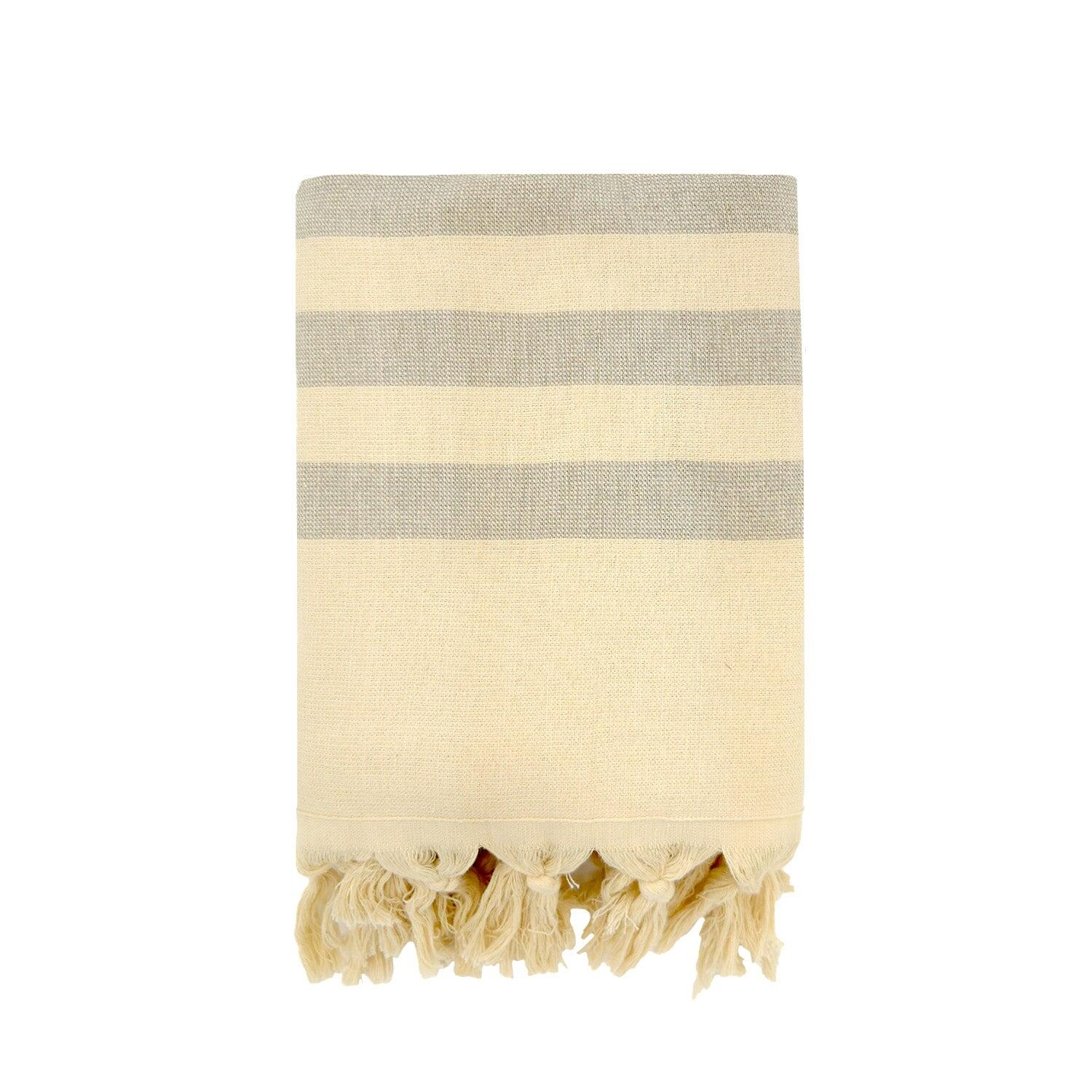 LE COMPTOIR DE LA PLAGE Toalha de hammam com forro de felpa Bege 90x160 340g/m² - Fidji Toupeira
