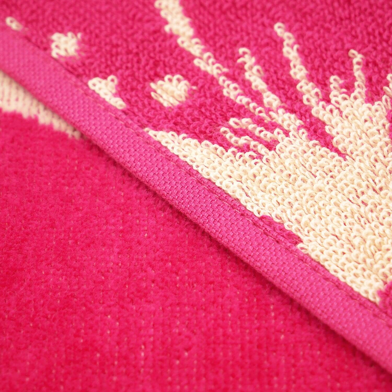 Serviette de plage éponge velours Jacquard - Flora - 90x170cm - 400g/m² 4/4