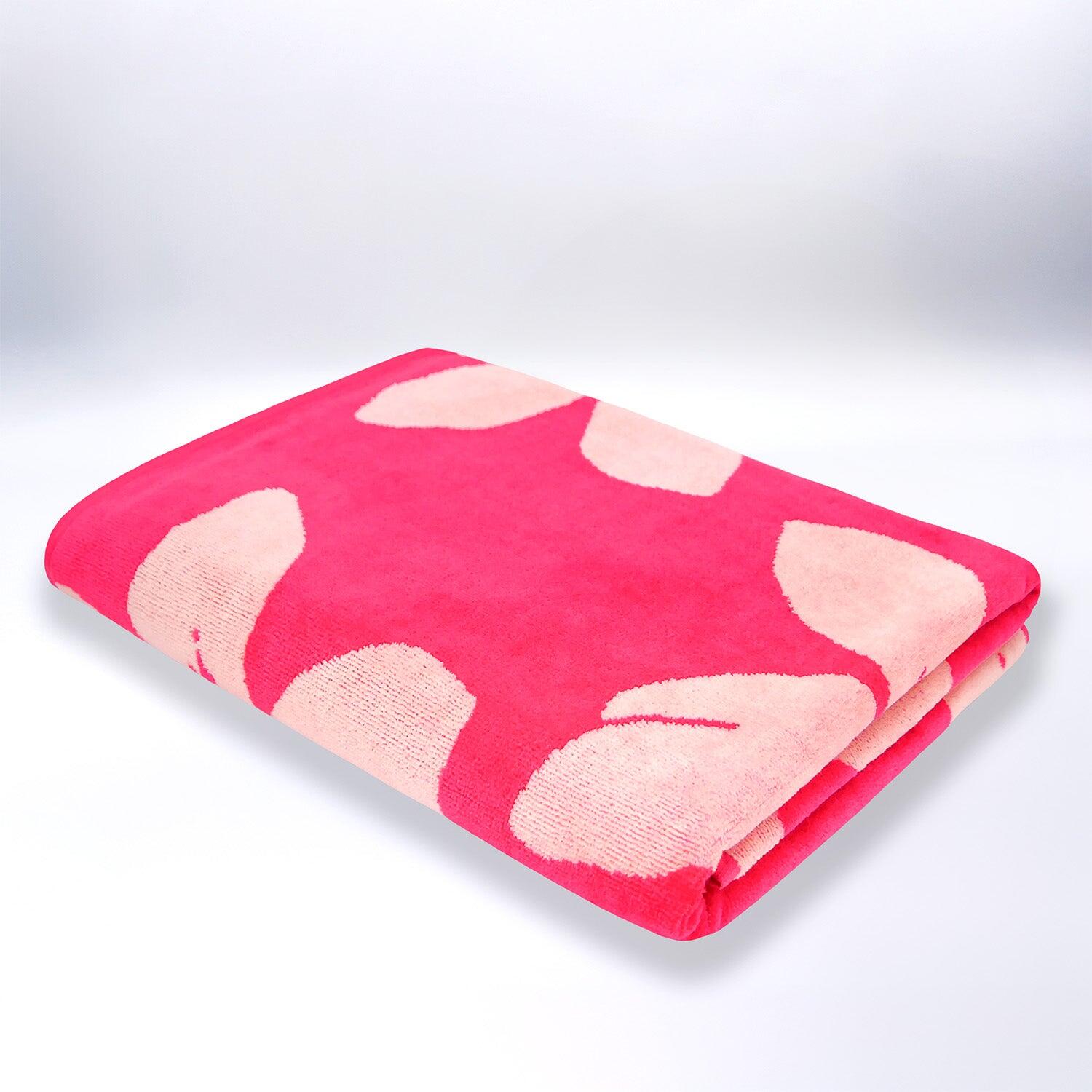 Serviette de plage éponge velours Jacquard - Flora - 90x170cm - 400g/m² 3/4