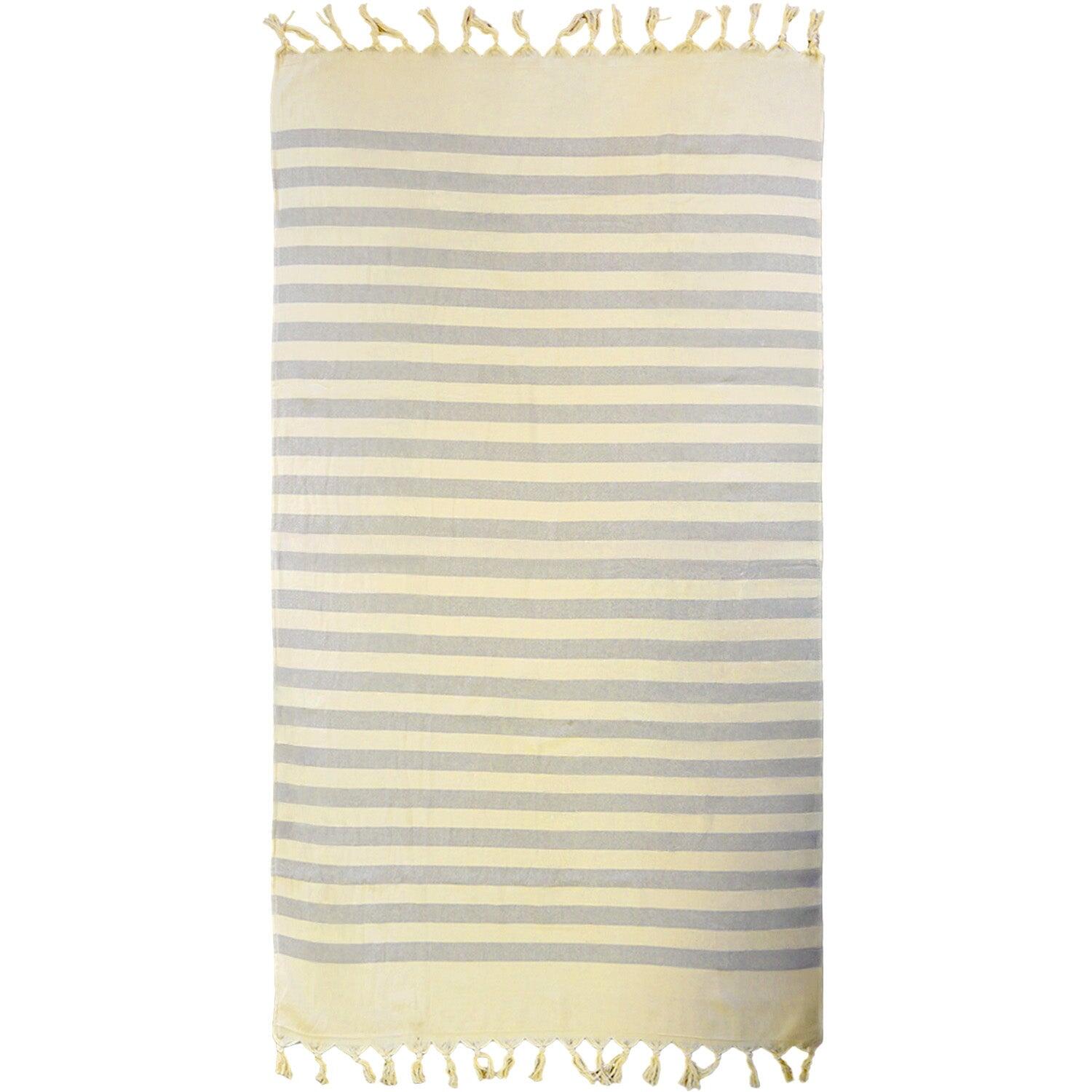 Fouta doublée éponge - Fidji Taupe - 90x160cm - 340g/m² 3/4