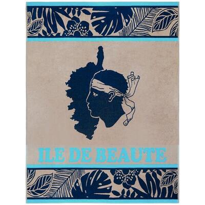 Telo da spiaggia XL Jacquard Vellutato Blu 140x180 400g/m² - Cap Corse