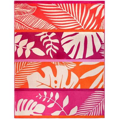Telo Mare XL in spugna jacquard rosa 140x180 400g/m² - Carlina