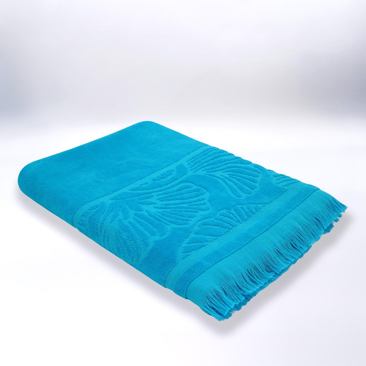 Telo mare in spugna velour jacquard cesellato - Kumini - 90x170 cm - 340 g/m² 2/3