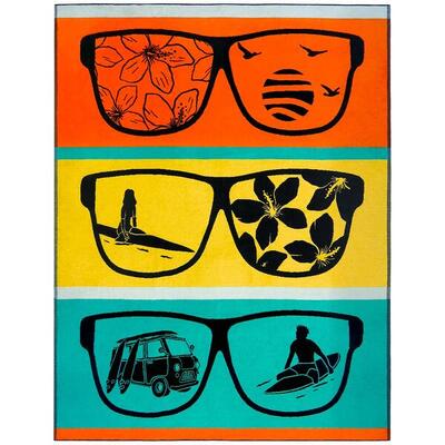 Telo Mare XL in spugna jacquard multicolore 140x180 400g/m² - Mondrago