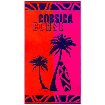 Serviette de plage éponge velours Jacquard - Calvi - 90x170cm - 400g/m²