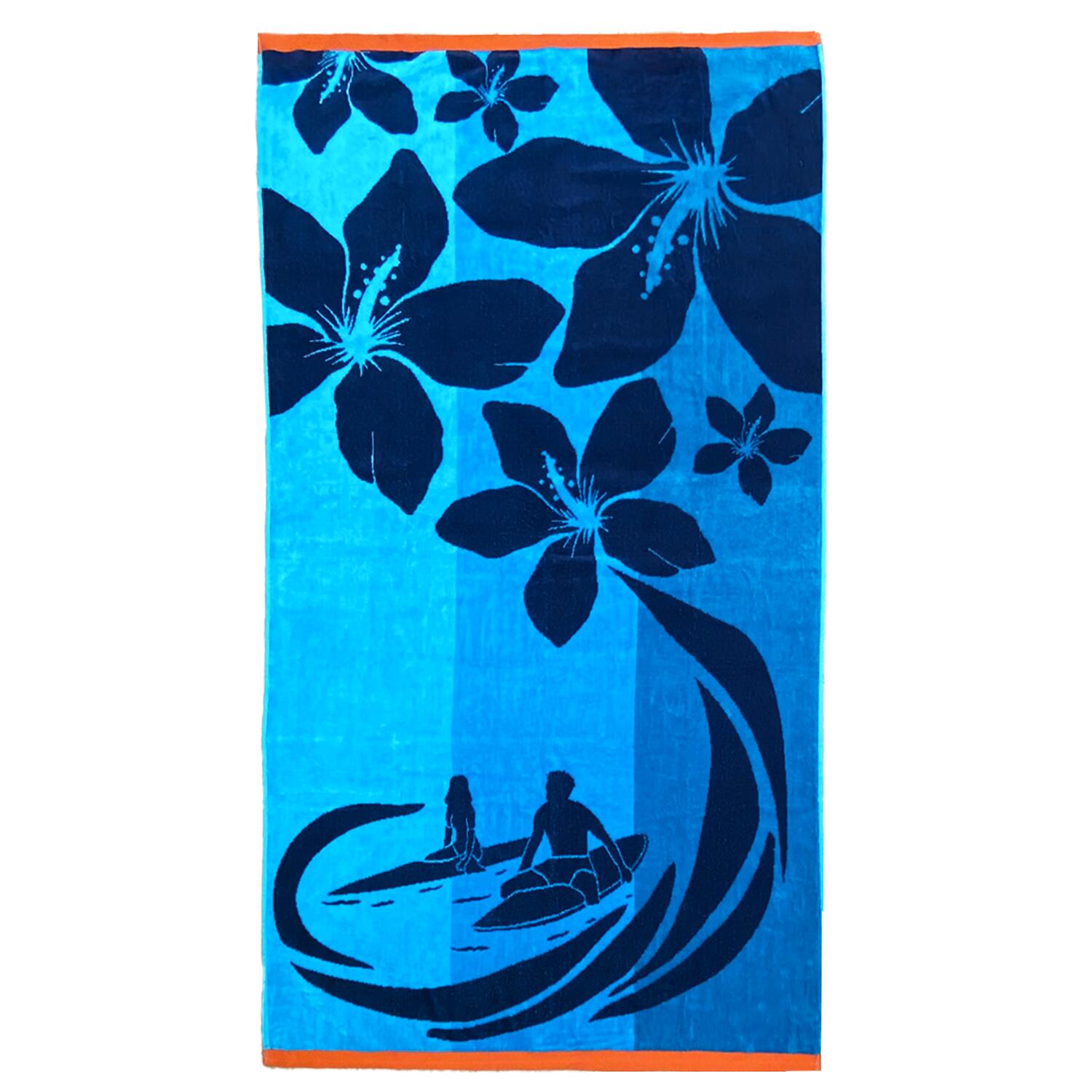 LE COMPTOIR DE LA PLAGE Toalha de Praia Felpa Veludo Jacquard Azul 90x170 400g/m² - Coolsurf