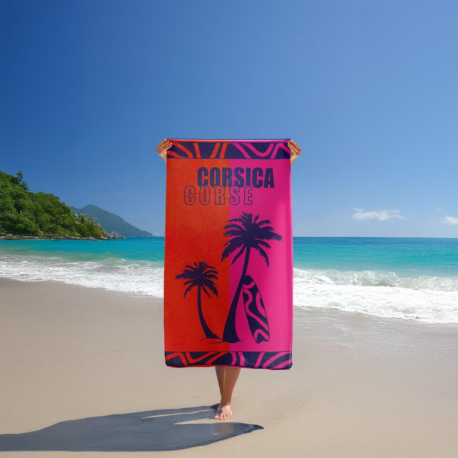 Serviette de plage éponge velours Jacquard - Calvi - 90x170cm - 400g/m² 2/4