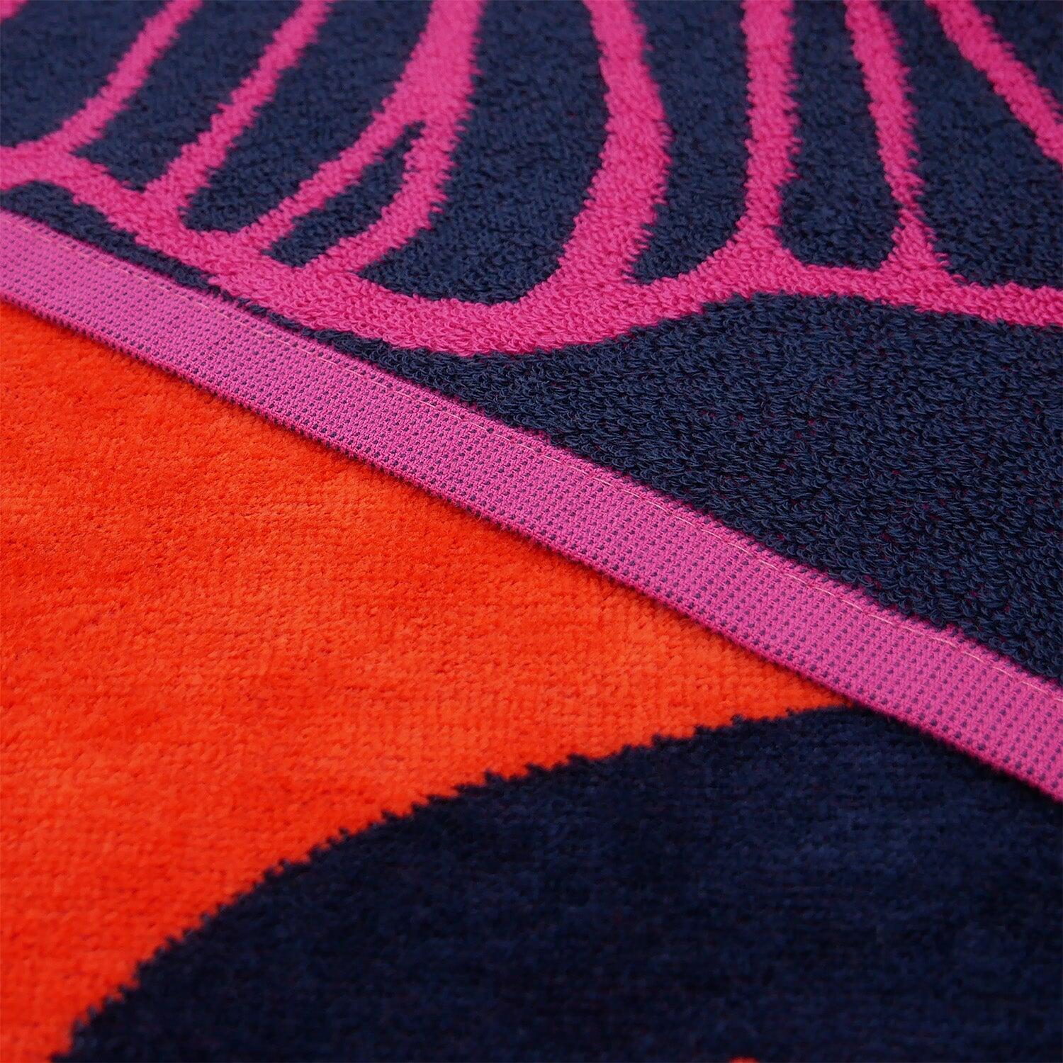 Serviette de plage XL éponge velours Jacquard Rose 140x180  - Tropical Forest 4/4