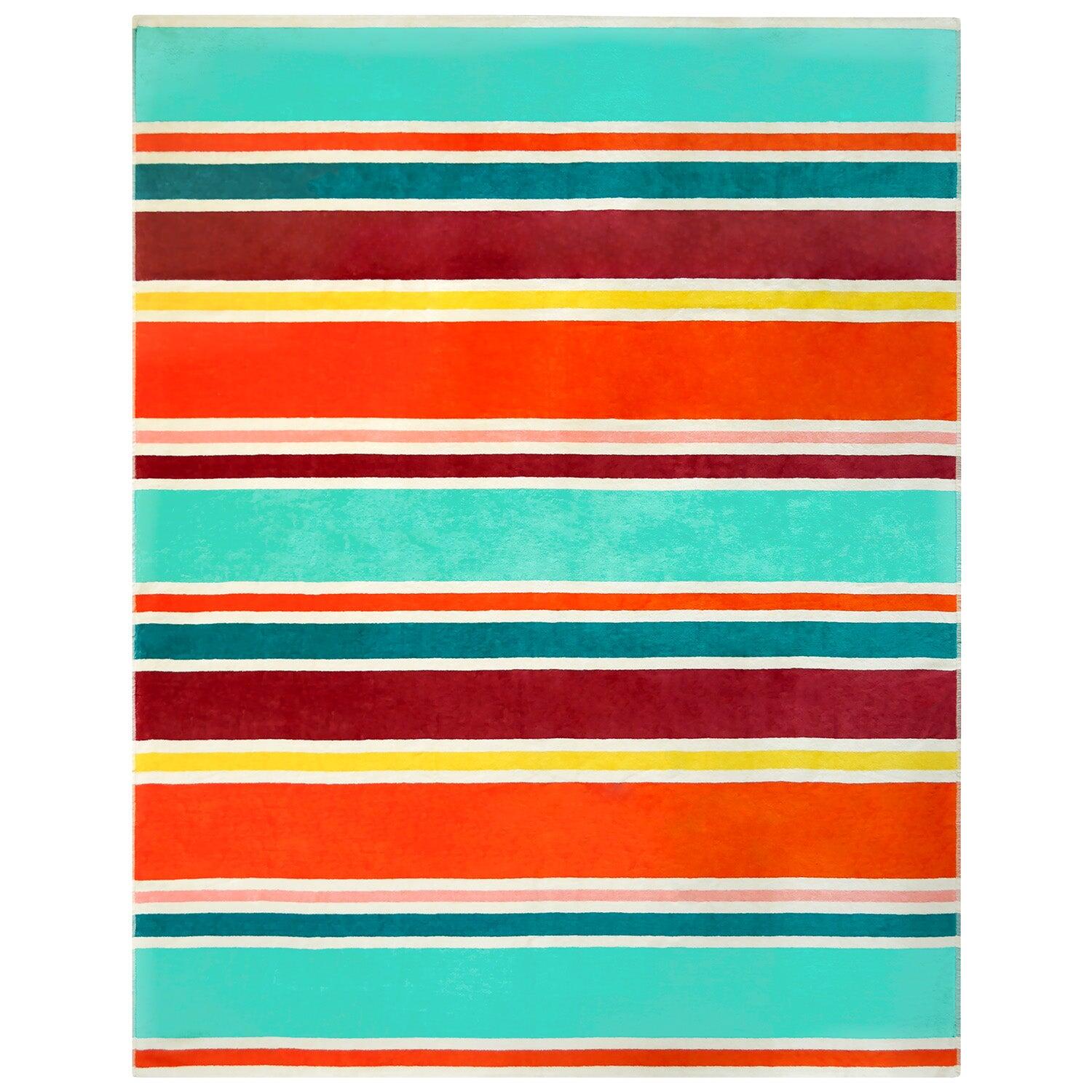 LE COMPTOIR DE LA PLAGE Toalha de praia XL felpuda jacquard multicolorida 140x180 400g/m² - Malaga