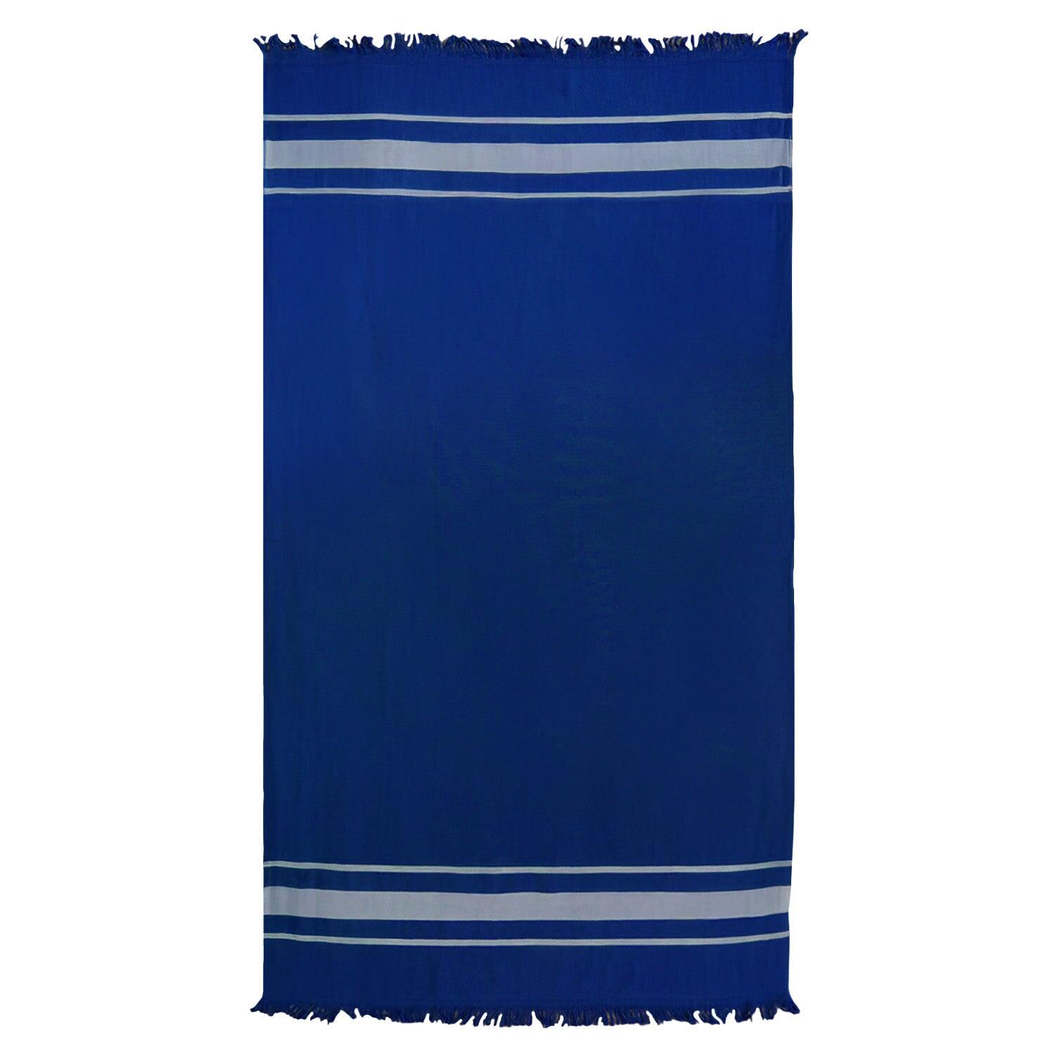 Fouta con doppio strato in spugna - Caraibi Blu navy - 90x170 cm - 340 g/m² 3/4