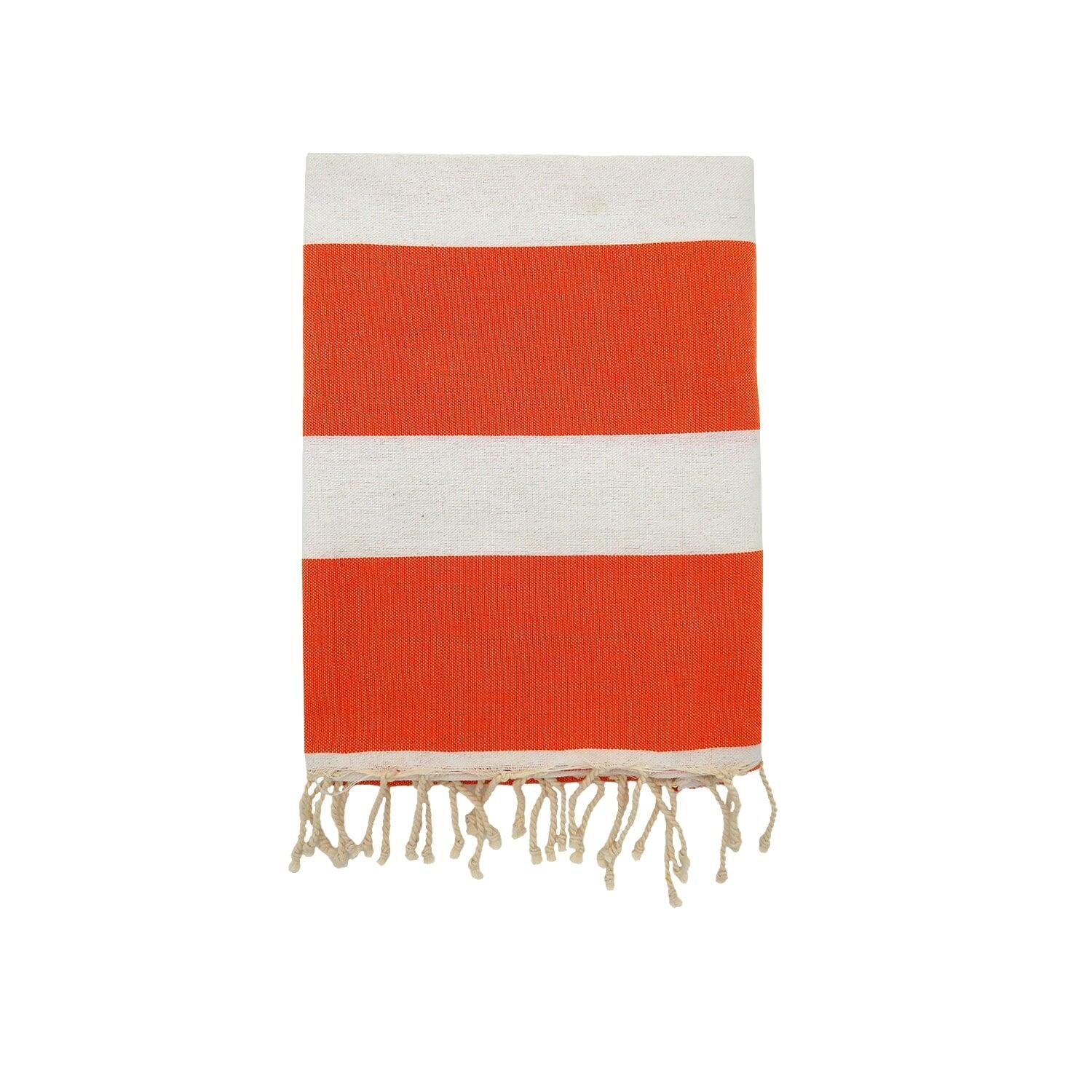 LE COMPTOIR DE LA PLAGE Hammamdoek Platgeweven Traditioneel Oranje 100x200 190g/m² - Transat Oranje
