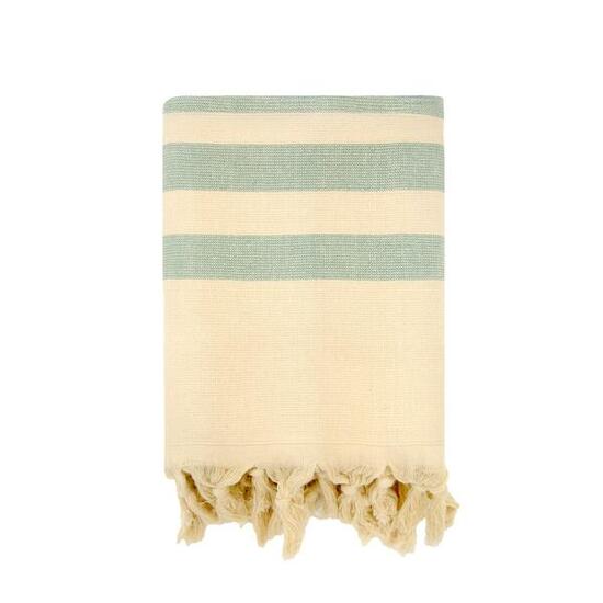 Fouta doublée éponge Vert 90x160 340g/m² - Fidji Fougere