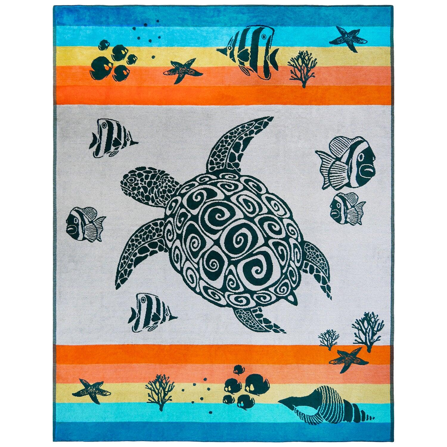 LE COMPTOIR DE LA PLAGE Toalha de praia XL felpuda jacquard multicolorida 140x180 400g/m² - Anafi