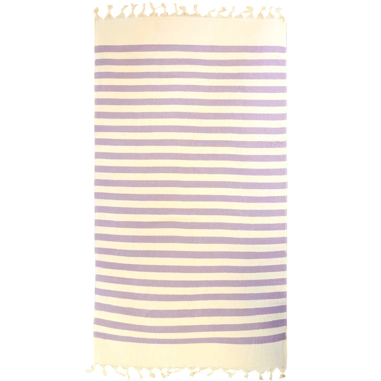 Fouta con forro de rizo - Fidji Lila - 90 x 160 cm - 340 g/m² 3/4