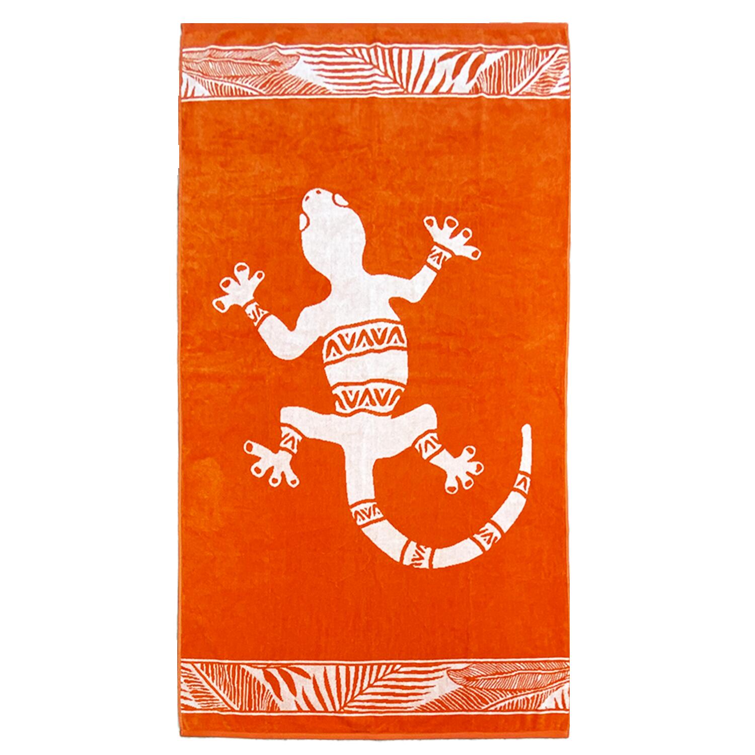 LE COMPTOIR DE LA PLAGE Strandlaken Badstof Velours Jacquard Oranje 90x170 400g/m² - Nossa