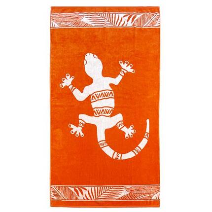 Serviette de plage éponge velours Jacquard - Nossa - 90x170cm - 400g/m²