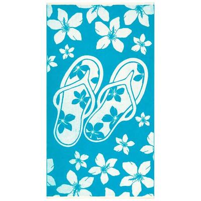 Strandtuch Frottee Velours Jacquard Blau 90x170 400g/m² - Milos