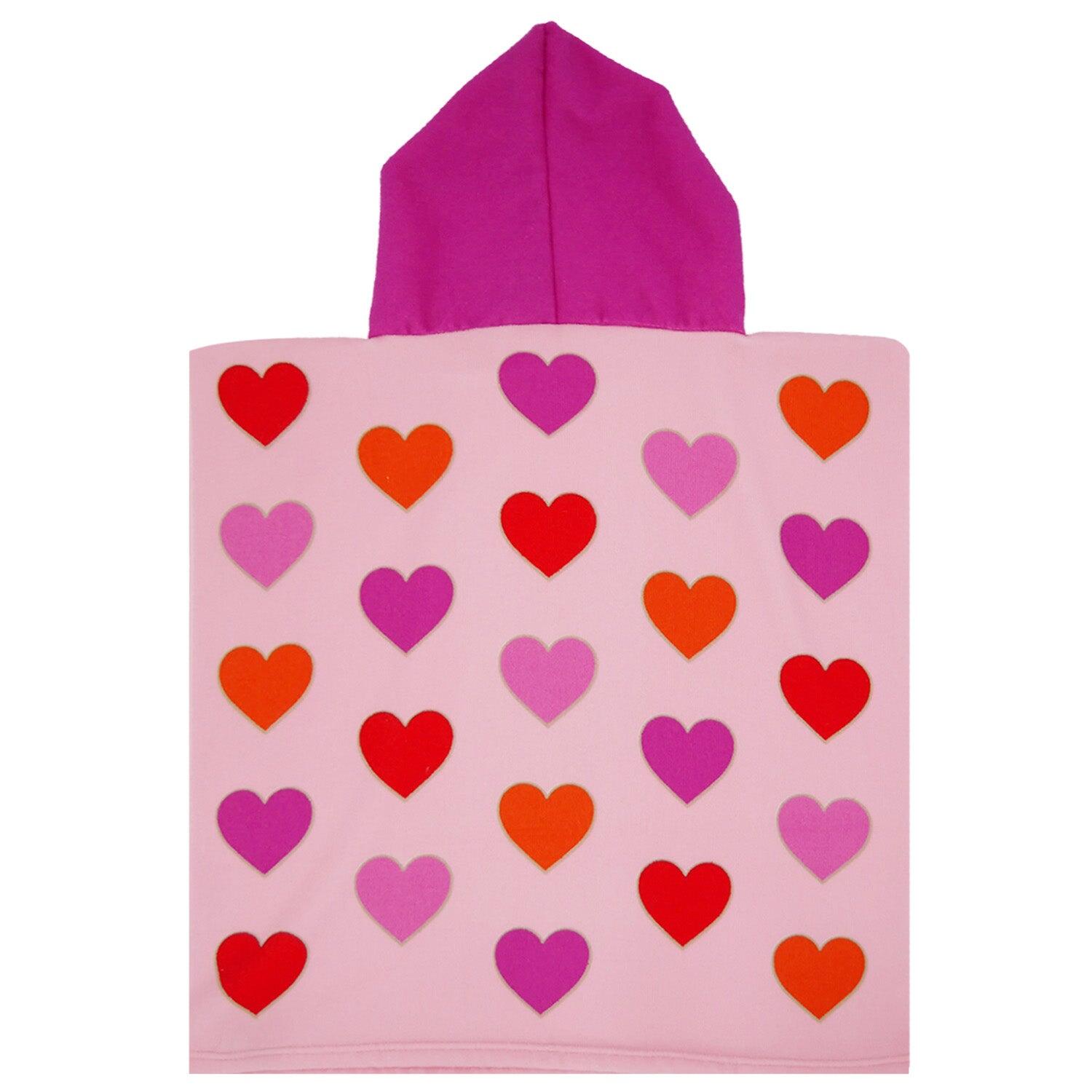 Poncho de baño de microfibra - Corazones - 60 x 60 cm - 250 g/m² 2/2